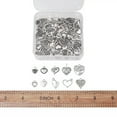 thumbnail image 4 of U8MO 100x Tibetan Silver Alloy Metal Heart Pendants Mini Dangle Charms Craft 9.5~18mm, 4 of 9