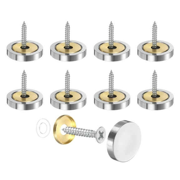 Uxcell Screw Covers Caps, 304 Stainless Steel Mirror Screws Fasteners Silver 25 mm