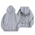 thumbnail image 4 of Fshinging Essentials Women's Hoodie Sweatshirt Letter Shark Print Long Sleeve Drawstring With Pockets Solid Color Ladies Outfits, 4 of 6