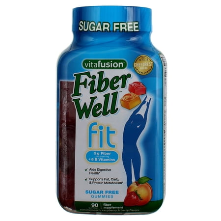 Vitafusion FiberWell Fit Gummies, Peach, Strawberry & Berry, 90 Each (Pack of 2)