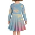 thumbnail image 3 of DISNIMO Girls Horse Dress Long Sleeve Kids Sky Dress Girls Fancy Dresses Size 3-4 Long Sleeve Midi Dress for Girls Fall Swing Dress Children Girls Skater Dress Long Sleeve Twirl Dresses for Girls, 3 of 6