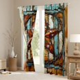thumbnail image 3 of Manfei Vintage Wooden Stars Blackout Curtains Set of 2 (52x84 Each),Boho Farmhouse Cabin Curtain,Brown Blue, 3 of 6