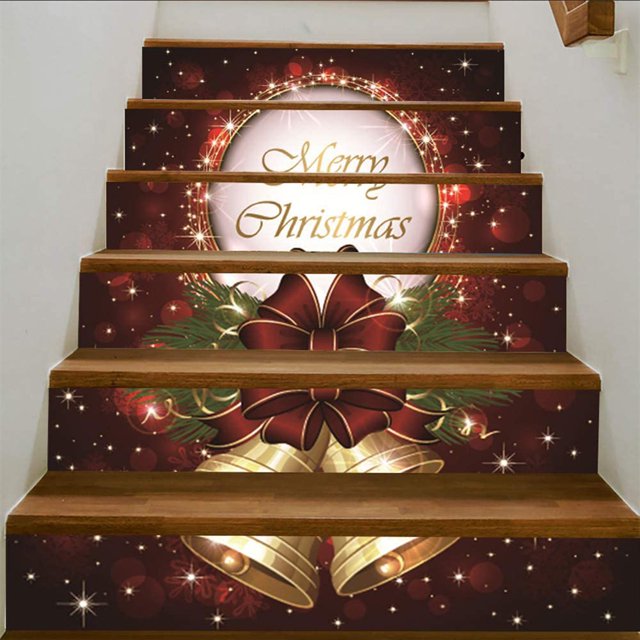 Pegatinas Navideñas Para Escaleras, Impermeables Y Duraderas, Decoración DIY Para Invierno O Navidad