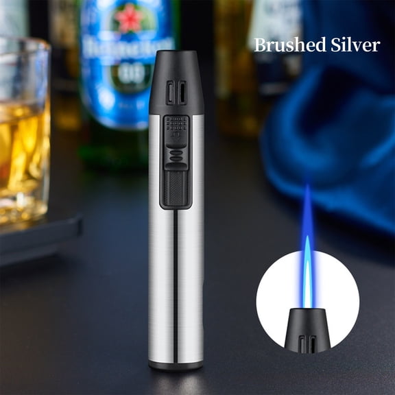 Adjustable Windproof Torch Lighter - Refillable Butane Jet Flame for Camping, BBQ, Kitchen & Emergency Survival Kits