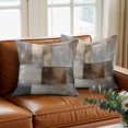 thumbnail image 3 of Gradient Art Throw Pillow Cover Grey Beige Blue Abstract Vintage Painting Retro Cotton Linen Cushion Cover Throw Pillow Case with Invisible Zipper for Couch Sofa Bed Chair Car 16x16 Inch, 3 of 14