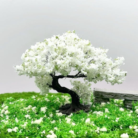 Wire Tree Model with Base Handmade DIY Bonsai Ancient Style Miniature Landscape Diorama Decoration Craft for Tabletop Display