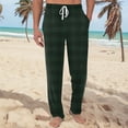 thumbnail image 2 of YOUYEDIAN Men Pajamas Pants Plaid Pj Pants Holiday Sleep Mens Graphic Lounge Pants Plus Size Checkered Wide Leg Pant Soft Drawstring Pajamas Bottoms Coffee XXXL, 2 of 5