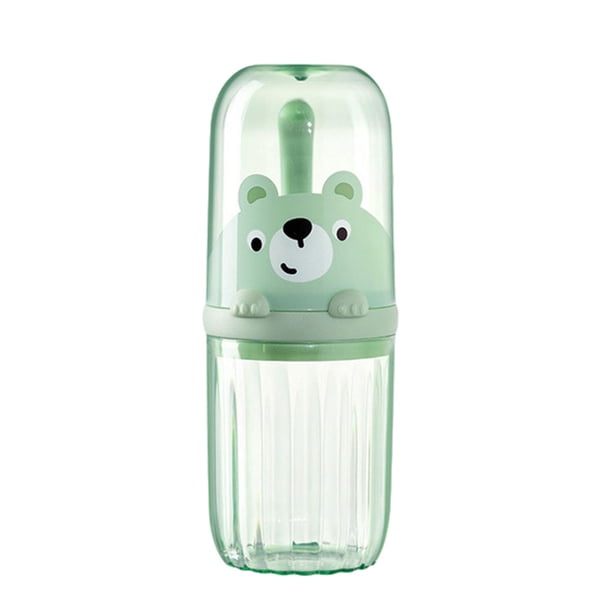 Monstrate Vaso para cepillo de dientes y de dientes de gran capacidad portátil y desmontable línea suave espesado 2 piezas Conveninet Juegos de accesorios de baño oso verde