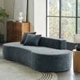 thumbnail image 6 of Tina's Home Modern Minimalist 3-Seater Blue Sofa for Adult Living Room Couch with Curved Design No Assembly Required, 6 of 8