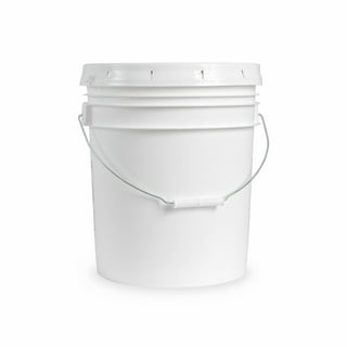 3 Gallon Food Grade White Plastic Bucket with Handle and Lid, Portable  Plastic Pail