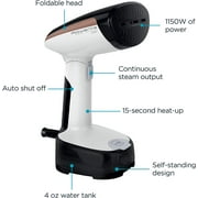 Rowenta, Steamer for Clothes, Access Steam Handheld Steamer, 15 Second Heatup, 4 Ounce Capacity, 1150 Watts, Portable, Ironing, Travel Must Have, White Clothes Steamer, DR3030