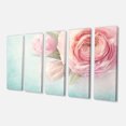 thumbnail image 2 of Fleurs Roses sur Fond Bleu - Impression sur Toile Florale, 2 of 3
