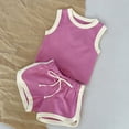 thumbnail image 4 of Jamsmile Toddler Girls Sets Summer Sportswear Outfits Sleeveless Vests And Shorts 2 Piece Playwear Athletic Kids Girls Suits, 4 of 5