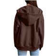thumbnail image 3 of HOOJT Womens Hooded Sweatshirts Zip Front Fashion Solid Blouse Long Sleeve Tops, 3 of 6