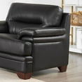 thumbnail image 3 of Hydeline Luxor Top Grain Leather Armchair Black with Tapered Legs Memory Foam and Springs Seating, 3 of 8