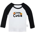 thumbnail image 2 of iDzn Little Cutie Novelty T shirt For Baby, Newborn Babies T-shirts, Infant Cute Orange Tops, 0-24M Kids Graphic Tees Clothing (Long Black Raglan T-shirt, 0-6 Months), 2 of 5