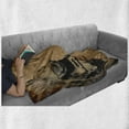 thumbnail image 6 of Steam Engine Soft Flannel Fleece Throw Blanket, Antique Old Iron Train Aged Sepia Grunge Style Design Industrial Theme Print, Cozy Plush for Indoor and Outdoor Use, 70" x 90", Brown, by Ambesonne, 6 of 6