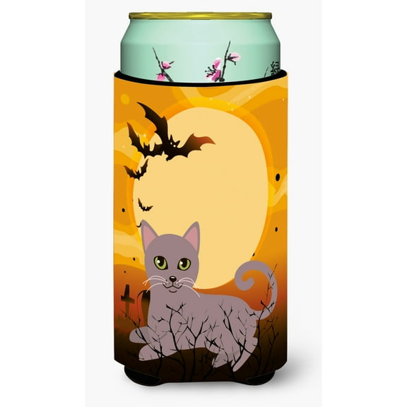 Carolines Treasures BB4452TBC Halloween Russian Blue Cat Tall Boy Beverage Insulator Hugger  Tall Boy multicolor
