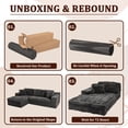 thumbnail image 2 of Vineego 110" L Shaped Modular Sectional Sofa 3 Seat Cloud Sectional Couch with Deep Seat Upholstered Boneless Couches for Living Room,Black, 2 of 8