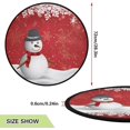 thumbnail image 3 of GZHJMY Red Snowman Snowflake Christmas Tree Mat, Round Christmas Tree Stand Mat Decoration for Holiday Party Home Christmas Day Ornaments Floor Door, 28.3", 3 of 6