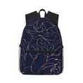 thumbnail image 1 of Disketp Copper-Gold Gloss Outline Navy Dark Blue Mochila Ligera Clásica con Múltiples Bolsillos, Mochila Casual para Hombre y Mujer, Ideal para Escuela, Trabajo y Viajes, 1 of 6