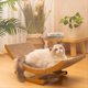thumbnail image 4 of Cama de Madera para Gatos con Tablero Rascador Desmontable para Gatos, Rascador de Papel Corrugado Desgastado, Juguete para Moler Garras para Gatos S, 4 of 7