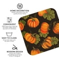 thumbnail image 4 of Kll Square Drink Coasters Set Of 4,Pu Leather Absorbent Coasters Set Decorative Coffee Cup Coasters Housewarming Gift For Home Decor-Orange Pumpkin Autumn Maple Falling Leaves, 4 of 9