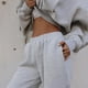 thumbnail image 2 of Conjunto de chándal de mujer otoño-invierno 2025: sudadera con capucha de manga larga y pantalones holgados, mezcla de algodón, ropa informal/deportiva, tallas S-XL., 2 of 8