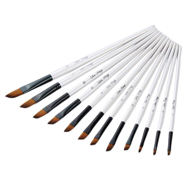 Conjunto cepillos- suave Nylon cepillo de pintura de cabellero conjunto para acrílico acuare suministros de pintura al inclinado BLESIY Pincel de pintura de artista