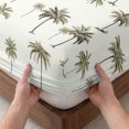 thumbnail image 3 of Queen Size Fitted Sheet Set - Palm Trees 3 Piece Bedding Sets 16" Deep Pocket Fitted Sheet with 2 Pillowcases, Green Botanical Summer Tropical Plants Brushed Microfiber Hotel Luxury Bed Sheets, 3 of 9