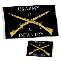 Dutern Double Sided Cross Rifle Infantry Flag Military Flags Banner 3 Ply with Brass Grommets 3x5 Feet