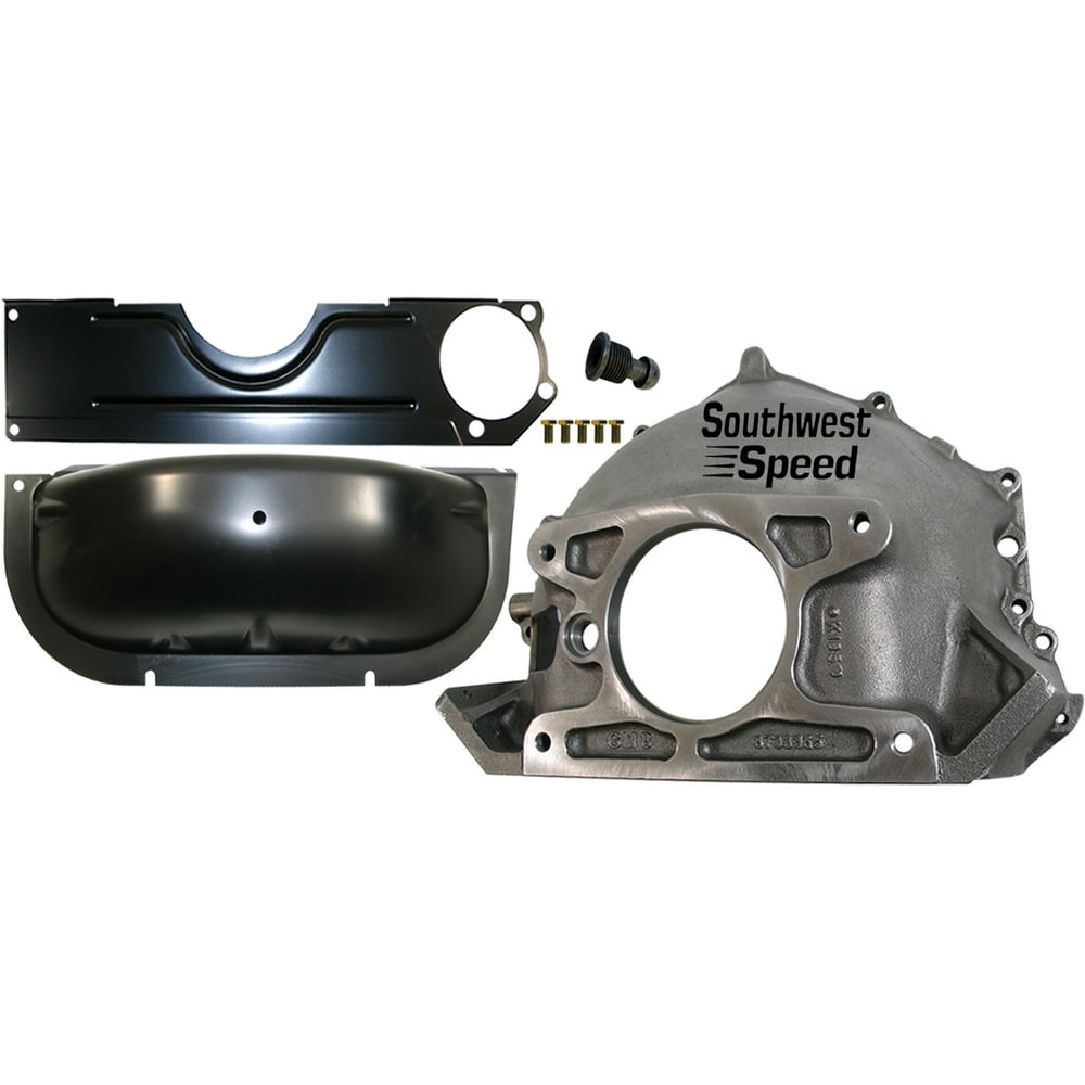 NEW CHEVY 365 BELLHOUSING, FLYWHEEL INSPECTION SHIELD, DUST COVER