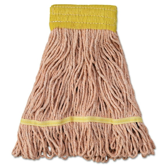 Super Loop Wet Mop Head, Cotton/Synthetic Fiber, 5" Headband, Small Size, Orange, 12/Carton