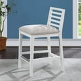 thumbnail image 5 of American Woodcrafters Siri White Solid Wood with Gray Fabric Counter Stool, 5 of 11