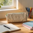 thumbnail image 6 of Hyknon Pencil Pouch Bag, Large Capacity Zipper Pen Case, Soft Solid Color Minimalist Pen Box, Portable Stationery Storage Bag for Adult, Multi-Functional Makeup Bag for Daily Campus Office, Beige, 6 of 7