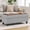 Gray Faux Leather, variant on HASLE Storage Ottoman Bench with Wooden Tray, Upholstered Ottoman Coffee Table with Hidden Storage for Living Room Bedroom, Khaki