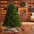 thumbnail image 4 of Christmas Tree Skirt 36 Inches, Checkered Cat Red Poinsettia Pine Needle Berry Xmas Trees Skirt Mat Cover Decorations for Holiday Party Indoor Outdoor, 4 of 9