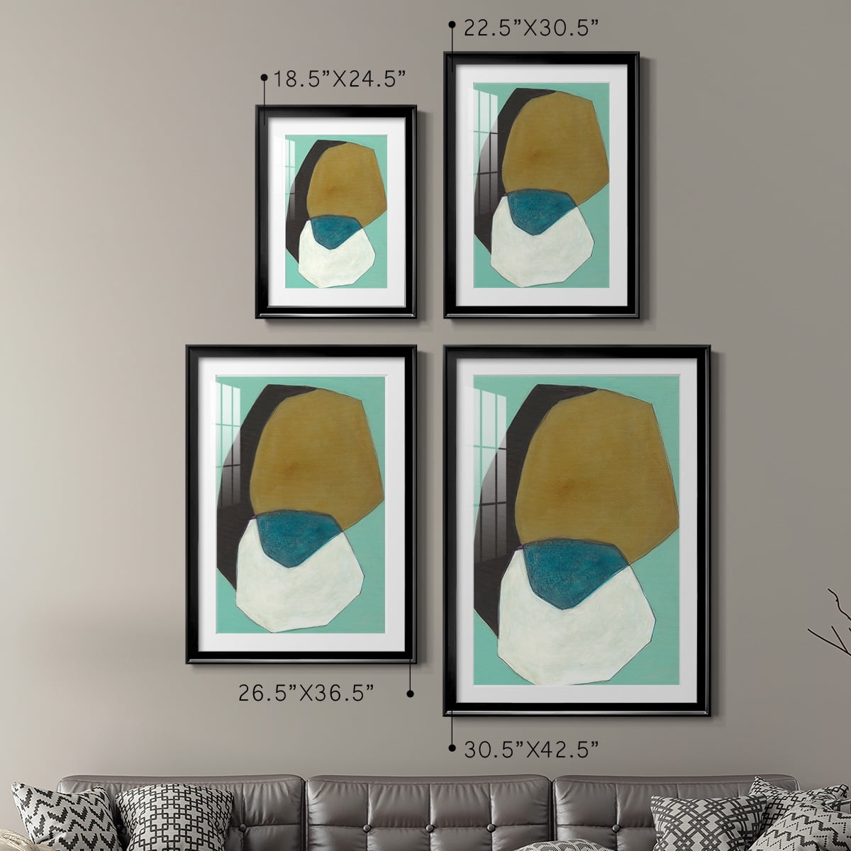 Wexford Home Boulder I Premium Framed Print, 30.5" x 42.5" - Ready to Hang, Black (Set of 2)