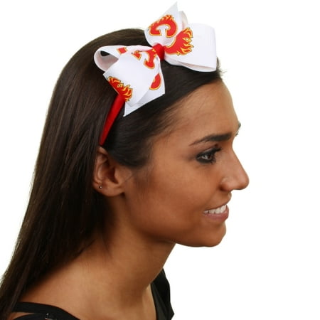 Calgary Flames Womens Wrapped Headband with Bow - No Size