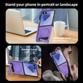 thumbnail image 6 of Dteck Magnetic for Samsung Galaxy Z Flip 7 Case with Stand, [Compatible with Magsafe] Built-in Invisible Kickstand Luxury PU Leather Anti Slip Slim TPU Shockproof Protective Case, Desertgold, 6 of 9