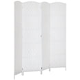 thumbnail image 2 of HOMCOM Room Divider, 4 Panel Folding Privacy Screen, 6FT Tall Portable Wicker Weave Partition Wall Divider for Bedroom, Home Office, White, 2 of 9