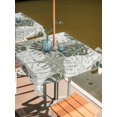 thumbnail image 2 of Outdoor Tablecloth with Umbrella Hole for Patio/Picnic/Party/Camping, Sage Green Palm Leaves Waterproof Table Cloth Square Cover Washable, Summer Tropical Botanical Farmhouse (54"x 54"), 2 of 9