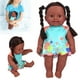 thumbnail image 4 of Muñeca Exquisita Niña Negra Africana Muñeca Realista Niños Linda Muñeca Niño Juego De Rol Juguete Regalo 30cmQ1209 Falda Azul Naranja, 4 of 7