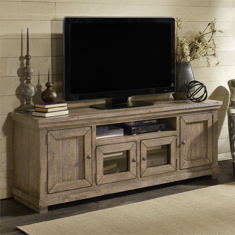 Progressive Willow 74" TV Stand in Weathered Gray