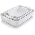 thumbnail image 2 of Bakeware Set, Ceramic Baking Dish Set, Rectangular Casserole Dish Set, 9 x 13 Inches, 3-Piece (Set of 3, White), 2 of 6
