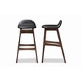 thumbnail image 6 of Baxton Studio Bloom Mid-century Retro Modern Style Black Faux Leather Upholstered Walnut Wood Finishing 30-Inches Bar, 6 of 8