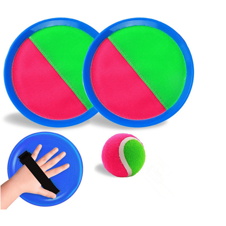 Toss and Catch Ball Game Set, Catch Game Toys with 2 Paddles and 1 Balls,  Outdoor Paddle Ball Beach Games Backyard Ball Throw Sports Games,Outdoor