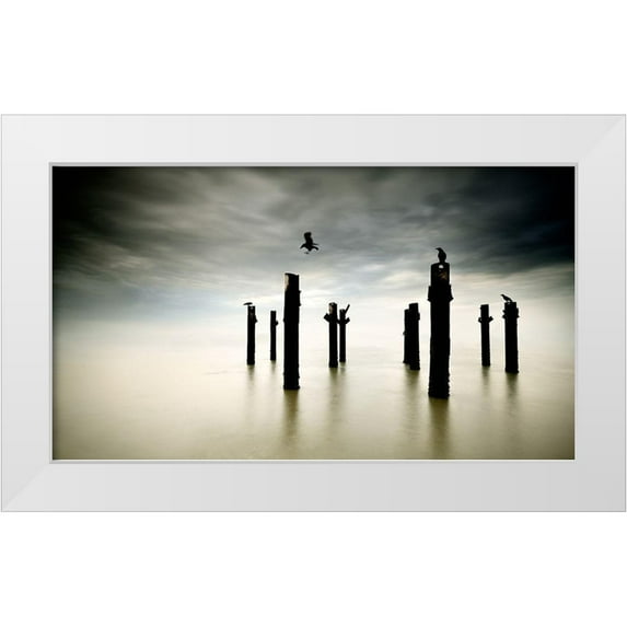 Dias, Paulo 14x10 White Modern Wood Framed Museum Art Print Titled - The Sentinels