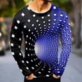 thumbnail image 2 of ZXLBBD Tshirts Shirts for Men Sports Digital 3D Printing Workout Shirts Round Neck Long Sleeve Fashion Top T Shirts for Man Casual,Blue,L, 2 of 5