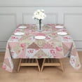 thumbnail image 3 of Pioneer Flower Floral Print Pattern Square Tablecloth,Waterproof Square Table Cover,Wipeable Spillproof Washable Table Cover for Home Kitchen Party Decor 42"X42"(107x107cm), 3 of 6